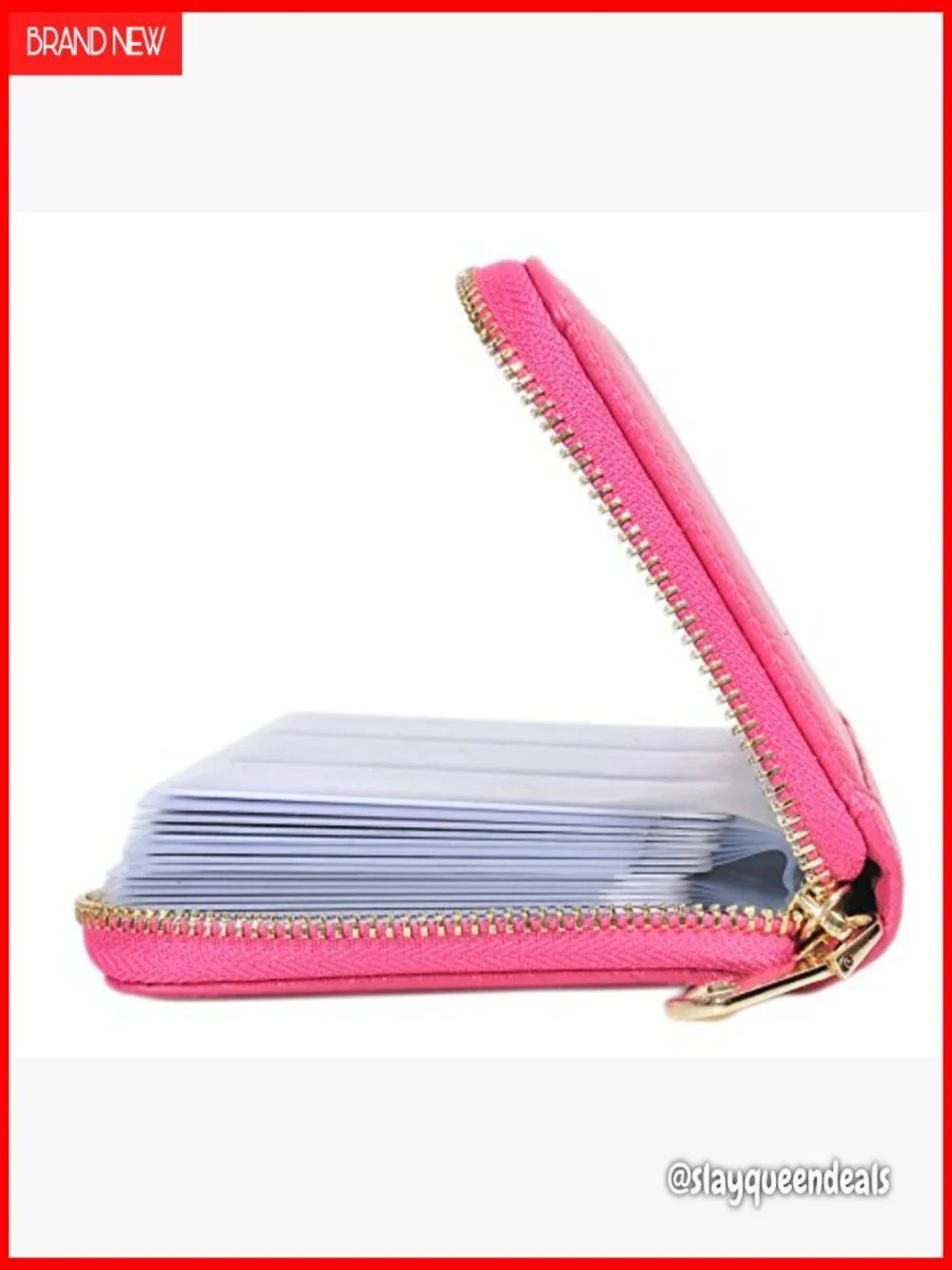 Leather RFID Blocking Card Holder Wallet with 60 Slots Zipper Case